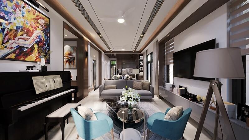 Mẫu sofa gỗ óc chó với tông màu nâu trầm hiện đại tăng thêm tính thẩm mỹ cho căn phòng Mẫu sofa gỗ sang trọng
