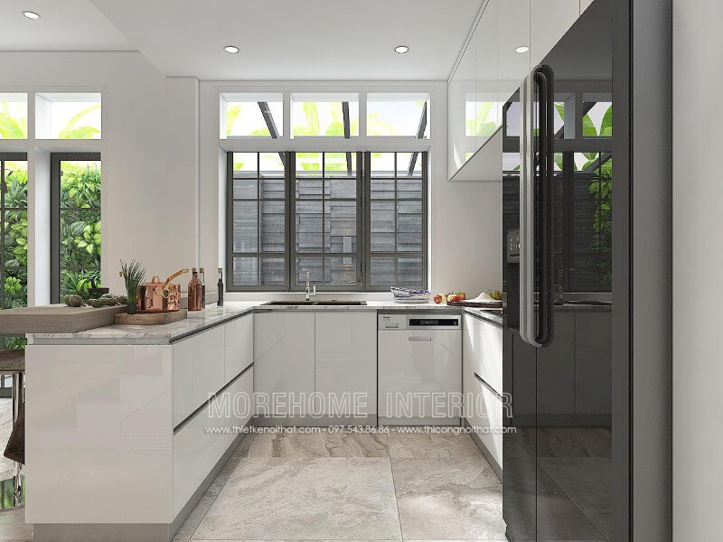 Thiết kế nội thất tủ bếp biệt thự Vinhomes Imperia Hải Phòng hiện đại, ấn tượng và vô cùng tiện nghi Thiết kế và sản xuất tủ bếp đẹp