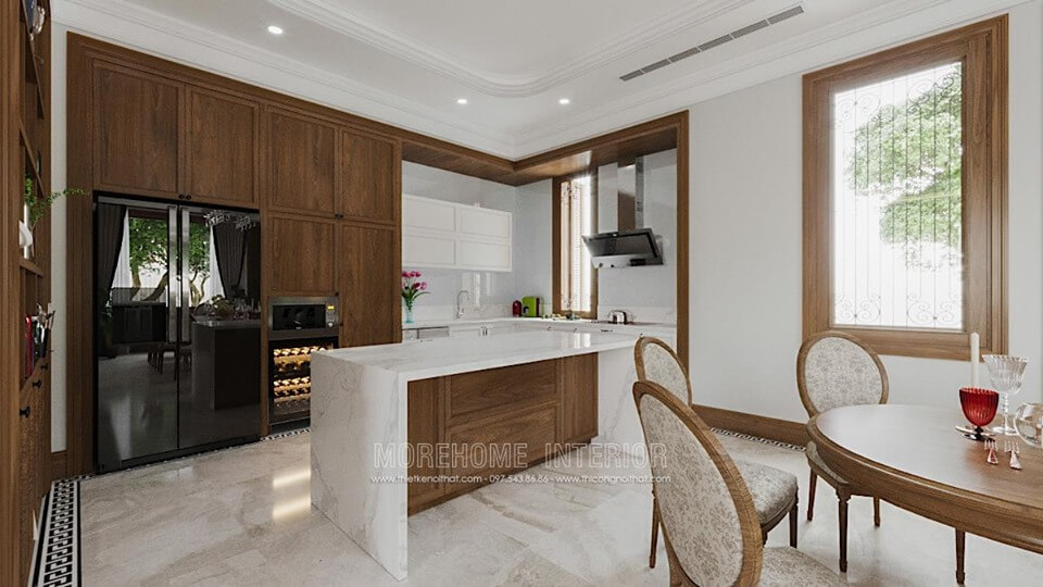 Morehome chuyên thiết kế, thi công và sản xuất các mẫu tủ bếp đẹp cho nhà chung cư, nhà phố, biệt thự tại Hà Nội, Đà Nẵng, Hải Phòng, Tp HCM cùng các tỉnh thành lân cận. Tủ bếp đẹp