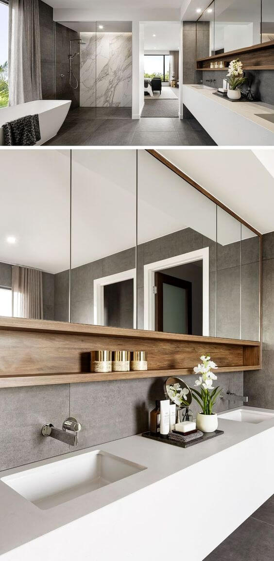 Thiết kế phòng tắm chung cư phong cách hiện đại Đá nhân tạo solid surface