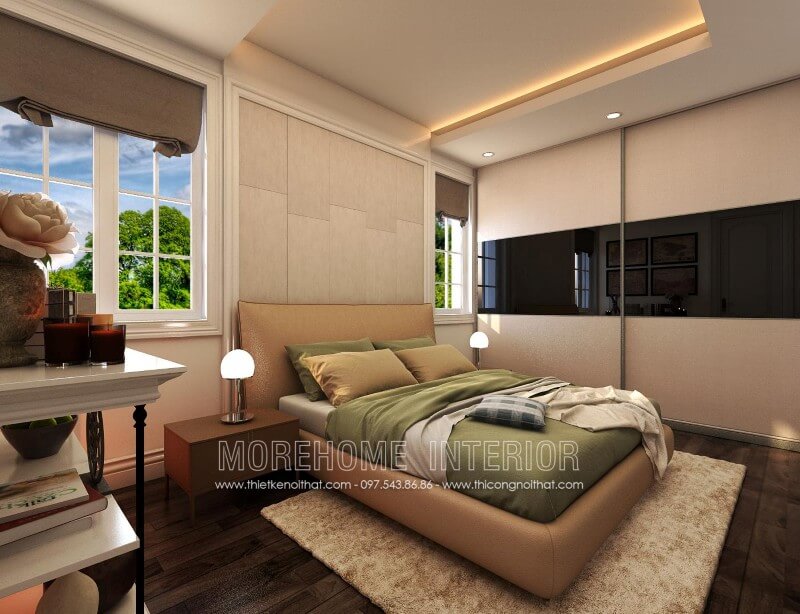Giường ngủ biệt thự hiện đại Giường ngủ biệt thự hiện đại