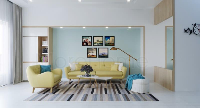 Thiết kế nội thất phòng khách phong cách hiện đại, độc đáo cho nhà phố ở City Land Gò Vấp