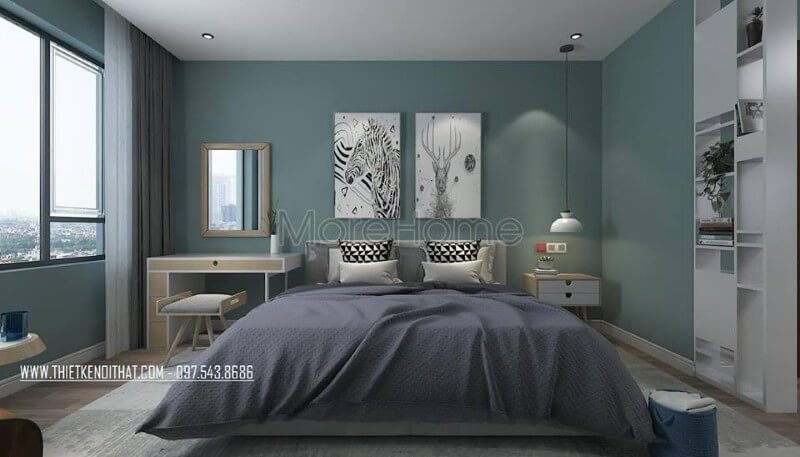 Giường ngủ gỗ công nghiệp thiết kế đơn giản, nhưng kiểu dáng tinh tế