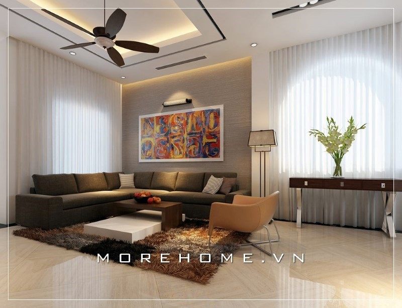 Bộ sofa phòng khách như 1 món đồ trang trí giúp không gian phòng khách trở nên ấn tượng và nổi bật hơn.