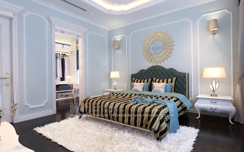 Mẫu giường ngủ phong cách tân cổ điển mang lại cho không gian phòng ngủ sự sang trọng và tinh tế hơn cả