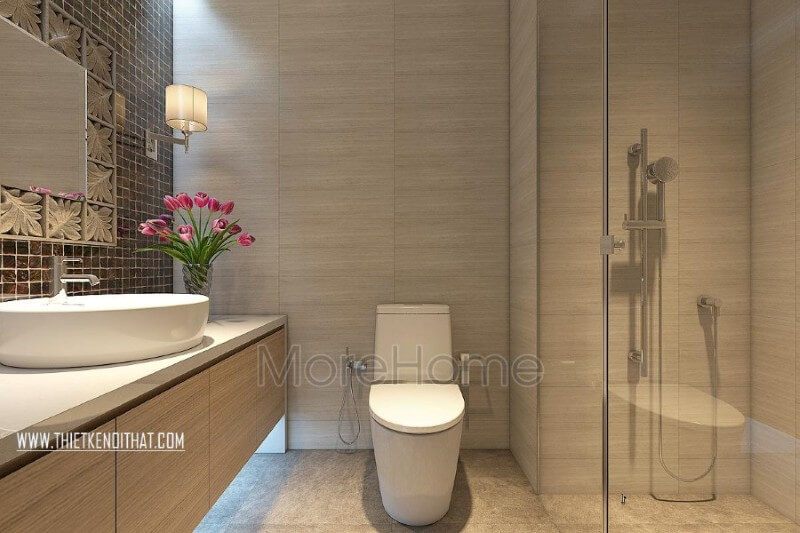 Đá ốp nhân tạo mặt tủ lavabo giúp cho gia chủ dễ dàng dọn dẹp, lau chùi vệ sinh hơn