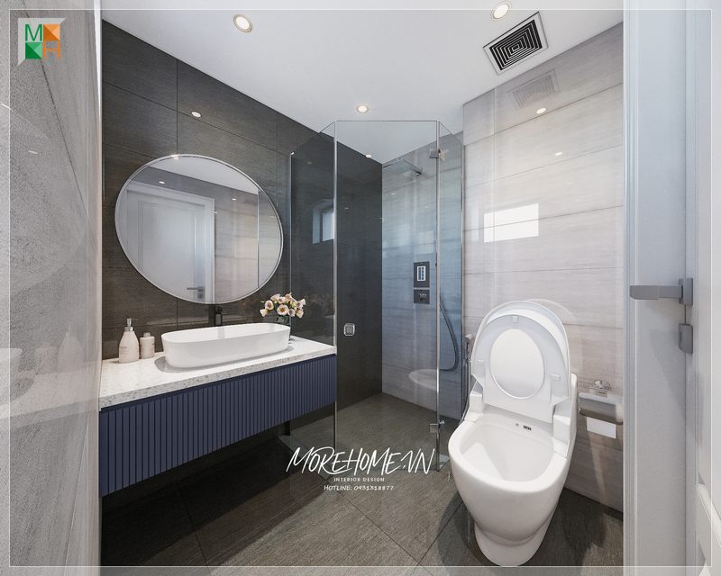 Bàn đá lavabo với vẻ ngoài sáng bóng ấn tượng góp phần giúp cho không gian trở nên sang trọng và độc đáo hơn trong mắt người nhìn.