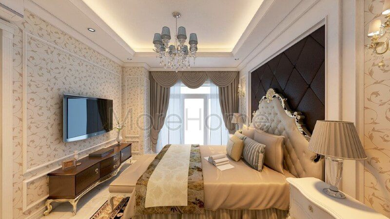 Sang trọng và ấn tượng hơn với mẫu giấy dán tường họa tiết ở không gian phòng ngủ