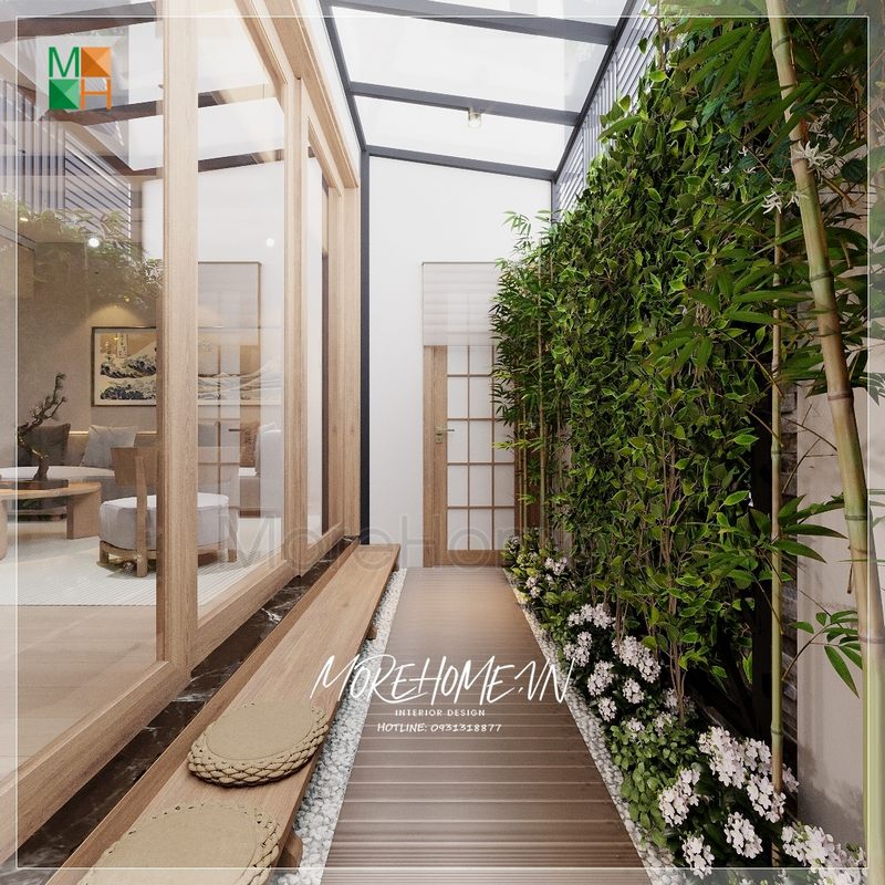 Thiết kế kiến trúc xanh với những dàn cây cảnh, hoa đẹp mắt tạo sự mát mẻ dễ chịu một không gian sống xanh.